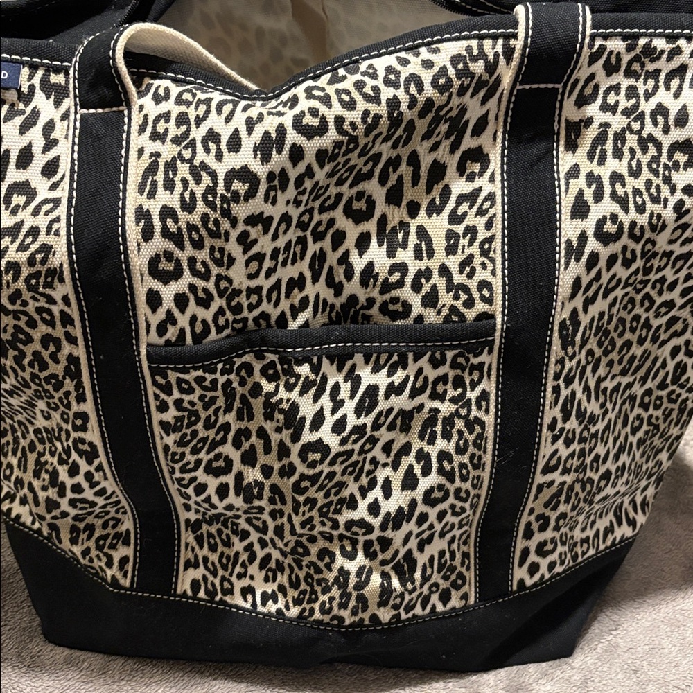 Lands End large zip top tote Canvas Tote Bag